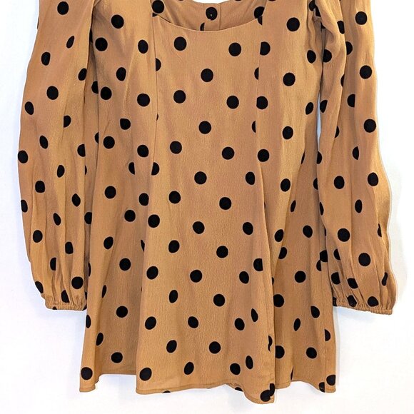 Beach Riot | “Ivy” Long Sleeve Mini Dress with Velvet Polka Dots | Size Small - Picture 10 of 14